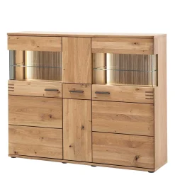 150x121x37 cm Wohnzimmer Schrank in Eiche Bianco - Crupean