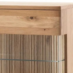 150x121x37 cm Wohnzimmer Schrank in Eiche Bianco - Crupean