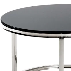 60x36x60 Couchtisch aus Schwarzglas - Zyaman