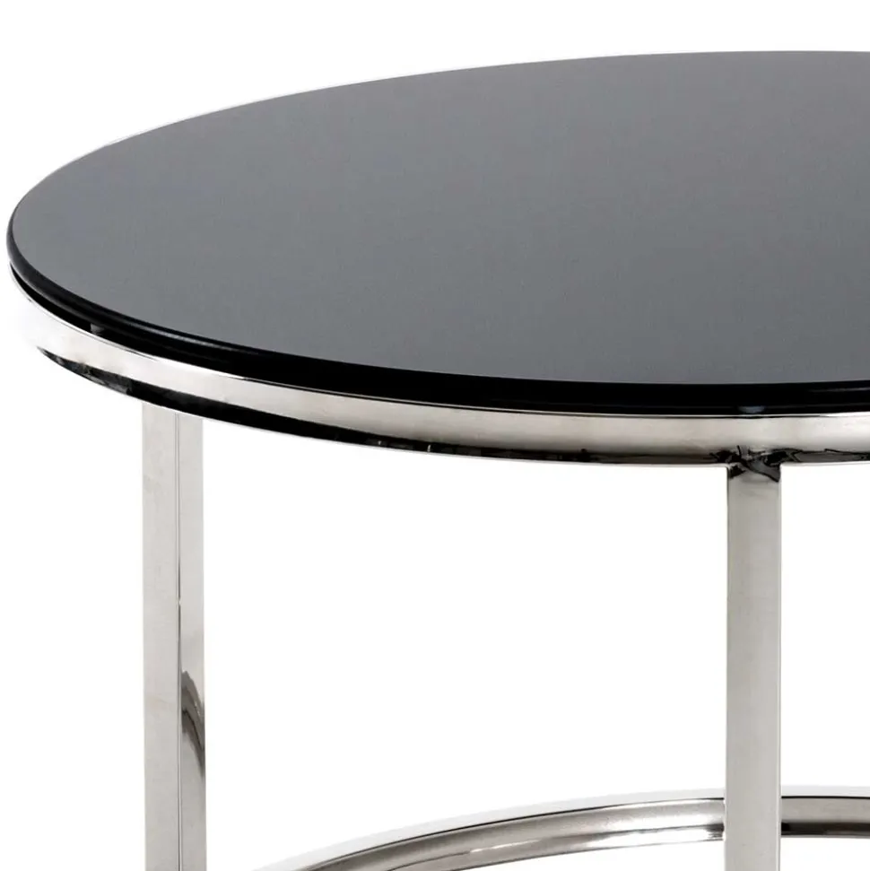 60x36x60 Couchtisch aus Schwarzglas - Zyaman