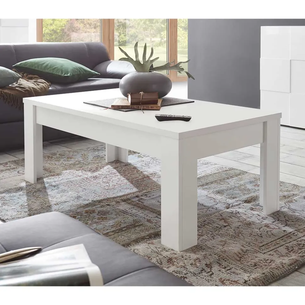 122x45x65 Couchtisch in Weiß lackiert - Mikes