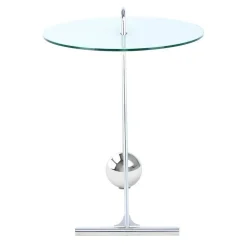 46x60x46 Design Glastisch in Weiß & Silber - Twinta