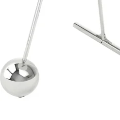 46x60x46 Design Glastisch in Weiß & Silber - Twinta