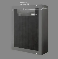 110x144x43 Design Highboard in Weiß Glanz - Voskala