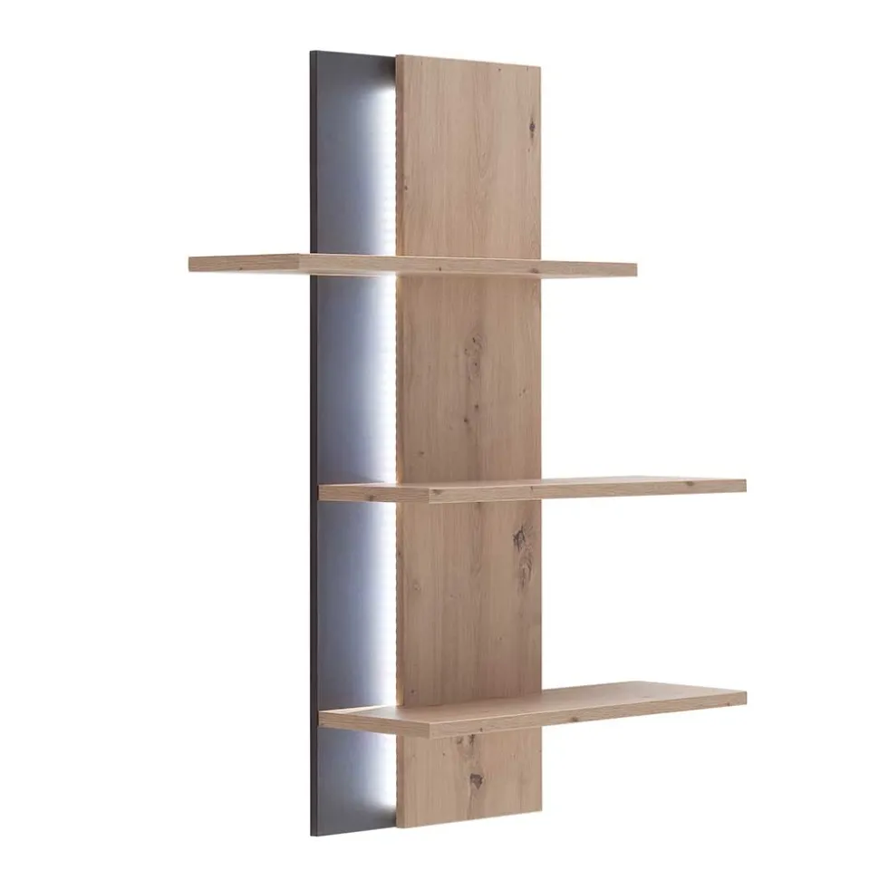 95x118x25 Design Hängeregal in Eiche Optik - Nikdus