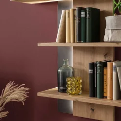 95x118x25 Design Hängeregal in Eiche Optik - Nikdus