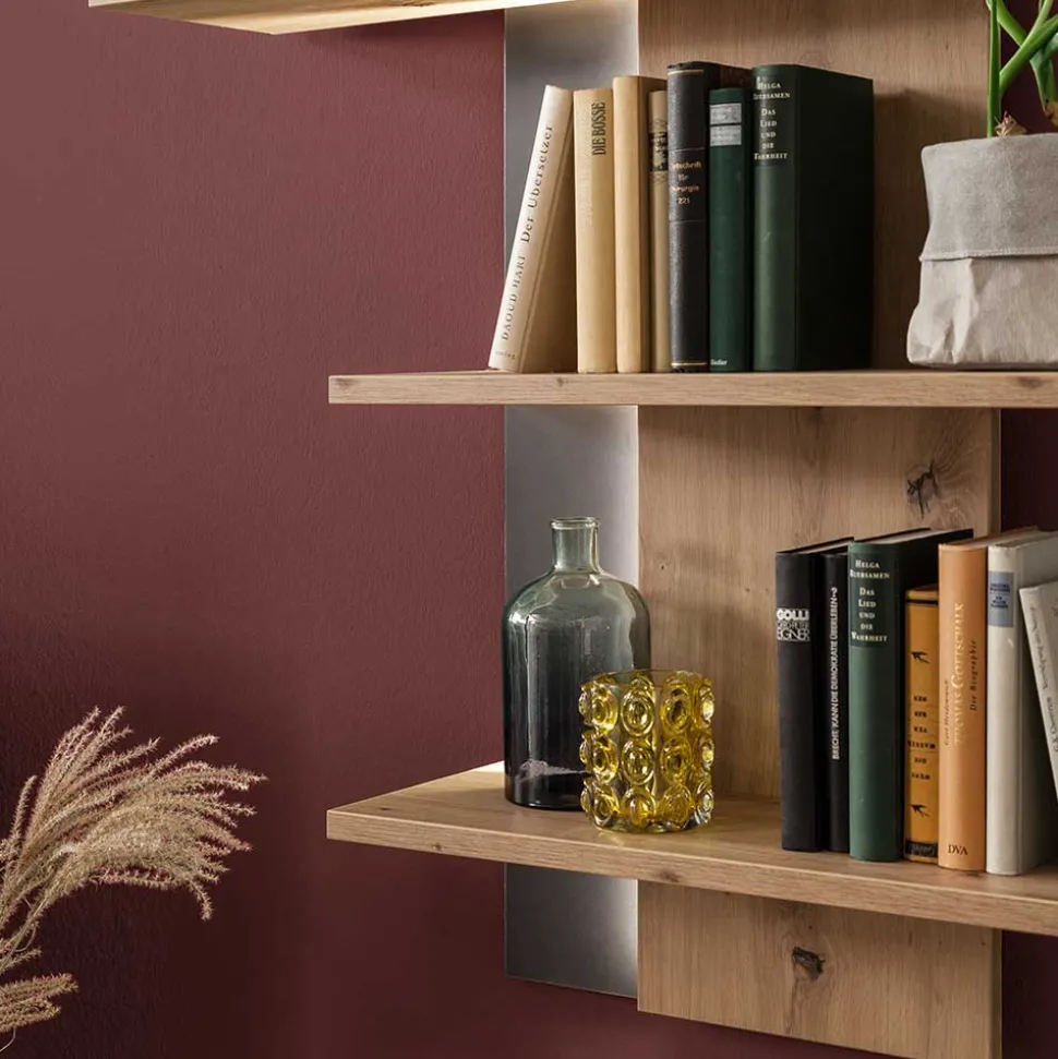 95x118x25 Design Hängeregal in Eiche Optik - Nikdus