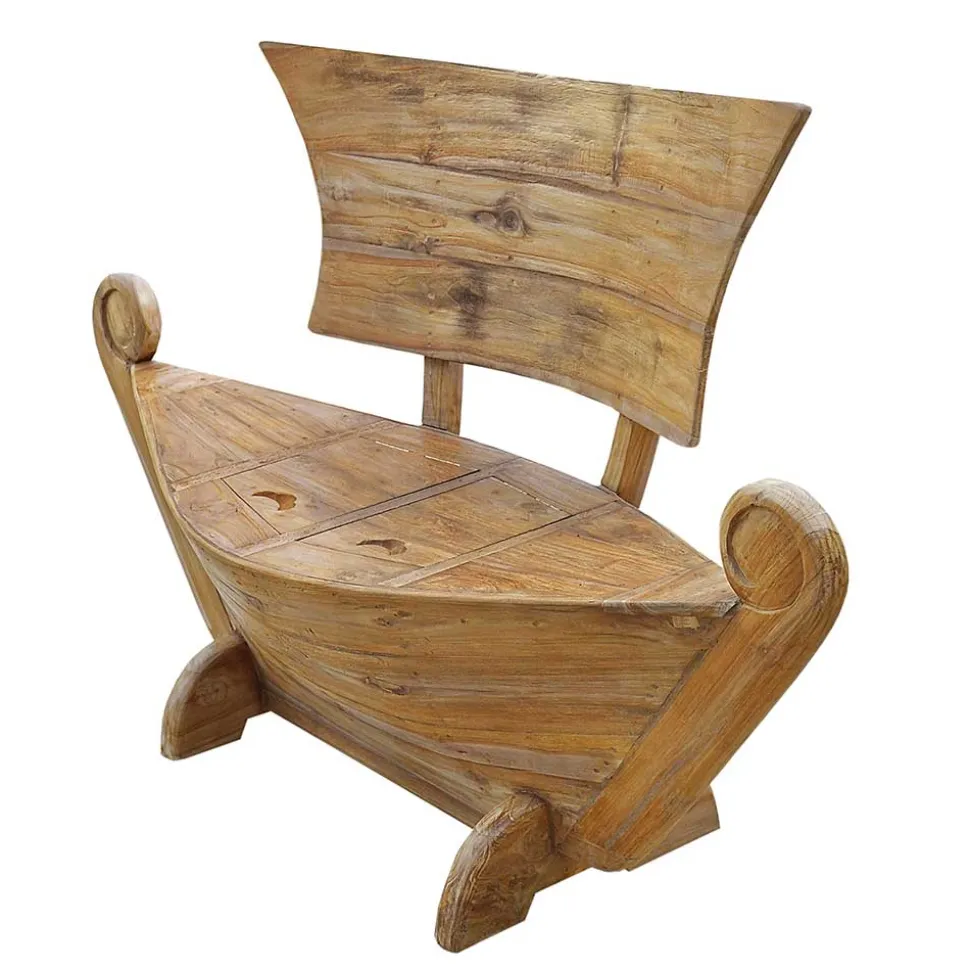 145x99x65 Design Holzbank in Boot Optik - Teako