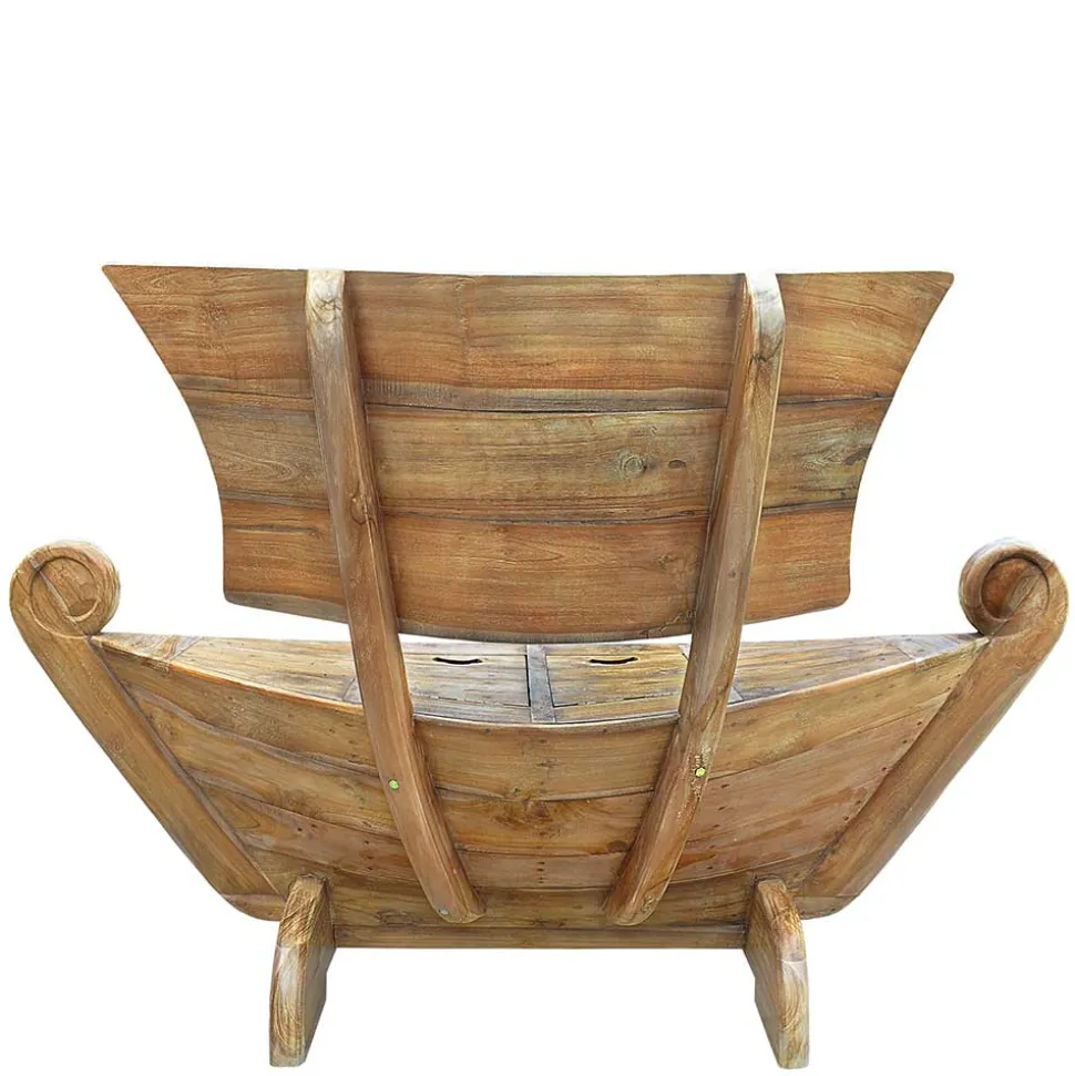 145x99x65 Design Holzbank in Boot Optik - Teako