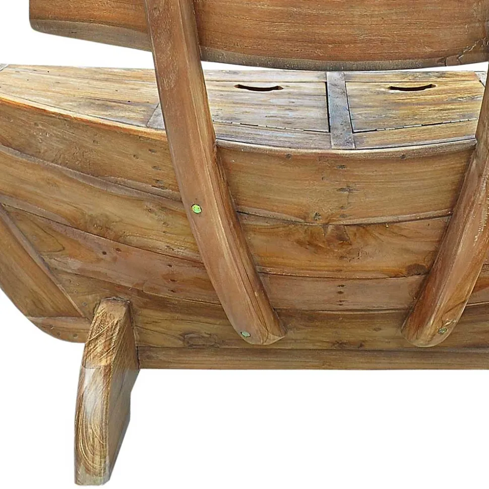 145x99x65 Design Holzbank in Boot Optik - Teako