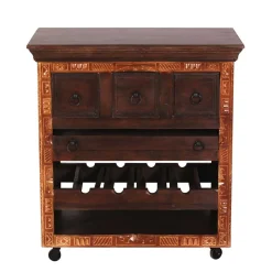 78x85x48 Design Küchenwagen aus Recyclingholz - Solapura