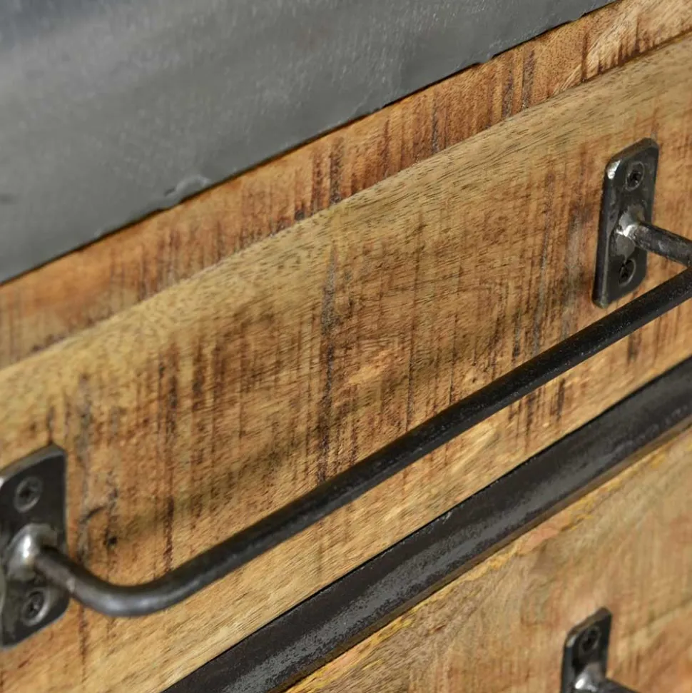 150x66x43 Design Kommode im Zugwaggon Look - Bahiro