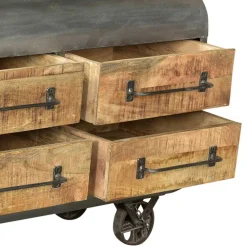 150x66x43 Design Kommode im Zugwaggon Look - Bahiro