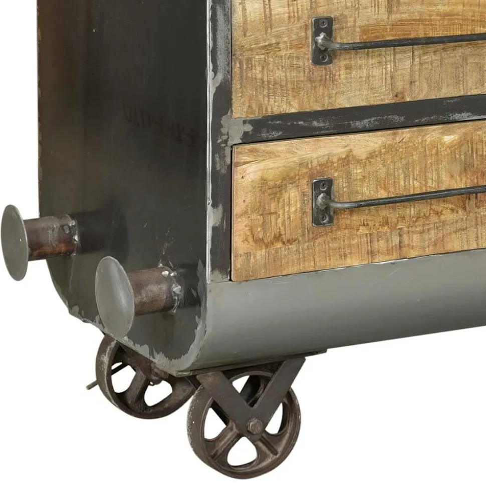 150x66x43 Design Kommode im Zugwaggon Look - Bahiro