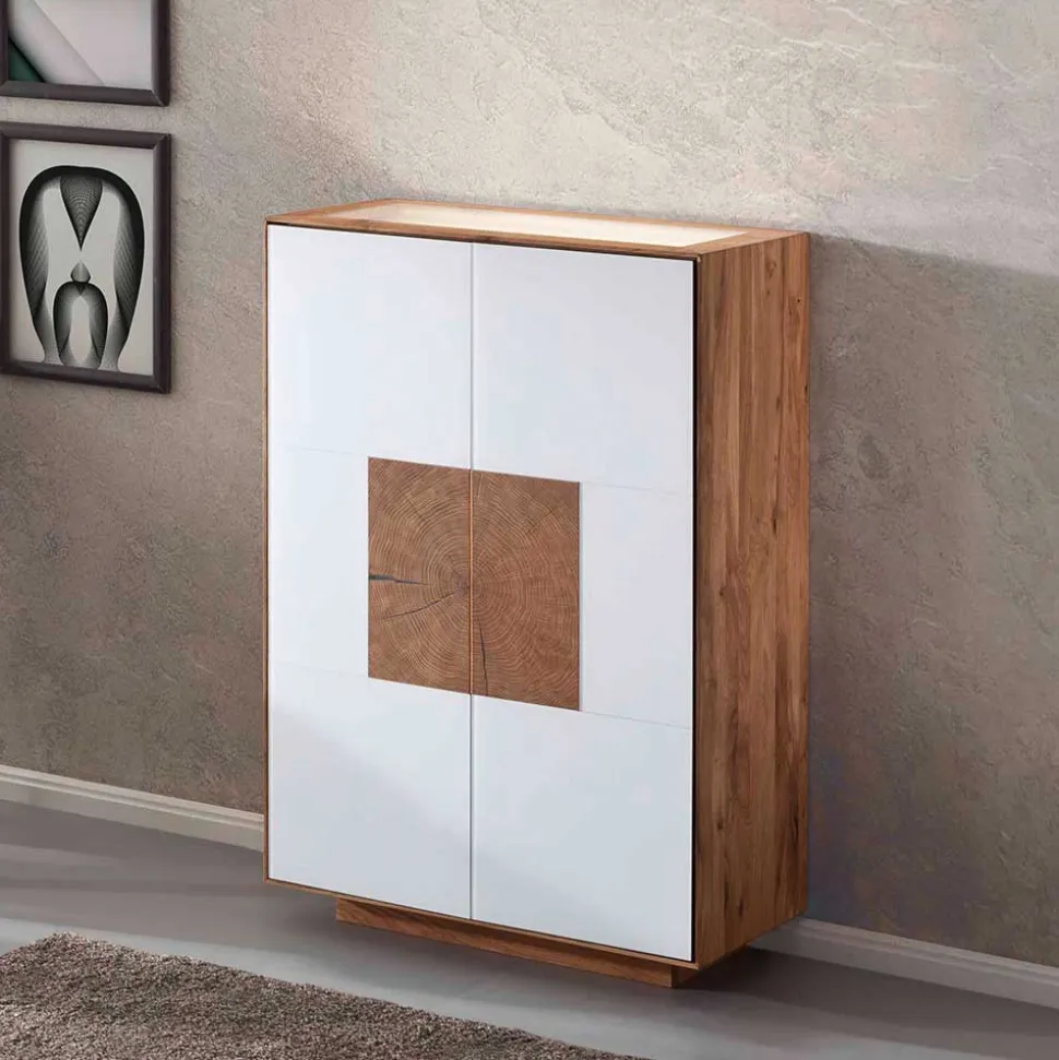 72x112x37 Design Schrank mit Glas Deckel - Mandrey