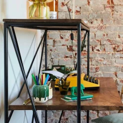 120x122x60 Design Schreibtisch aus Holz & Metall - Offia