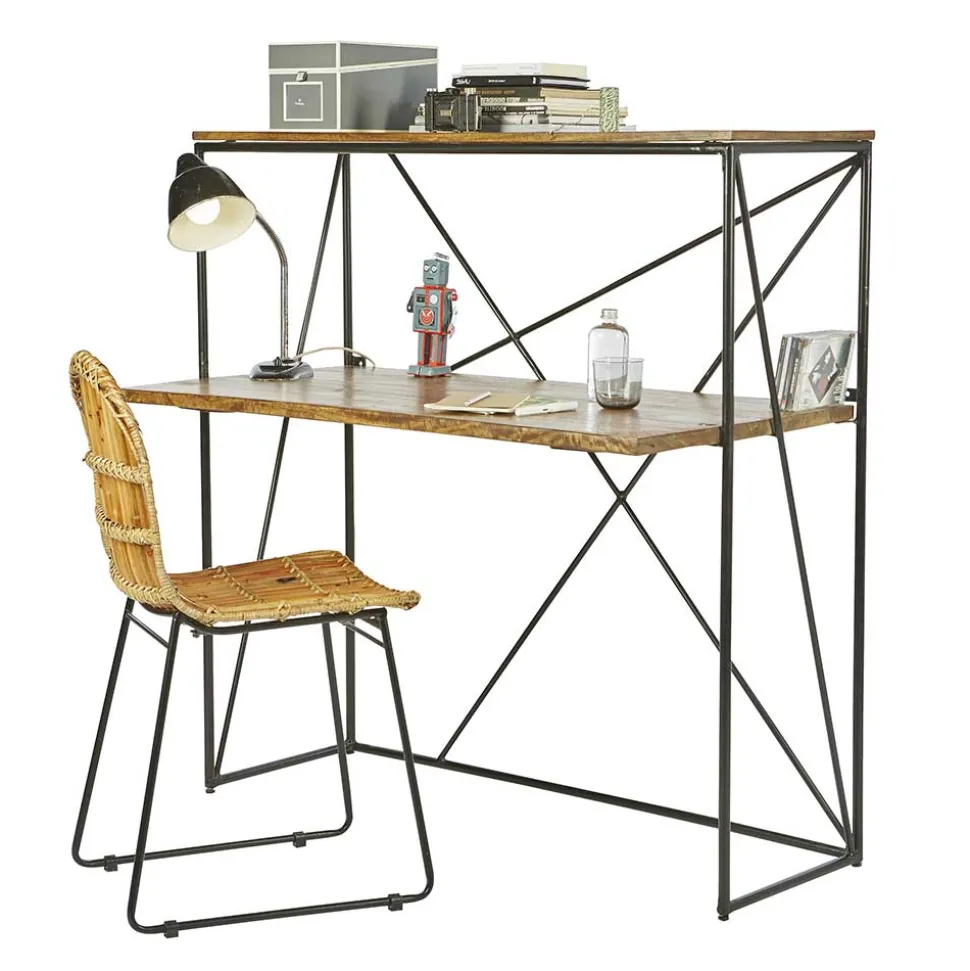 120x122x60 Design Schreibtisch aus Holz & Metall - Offia