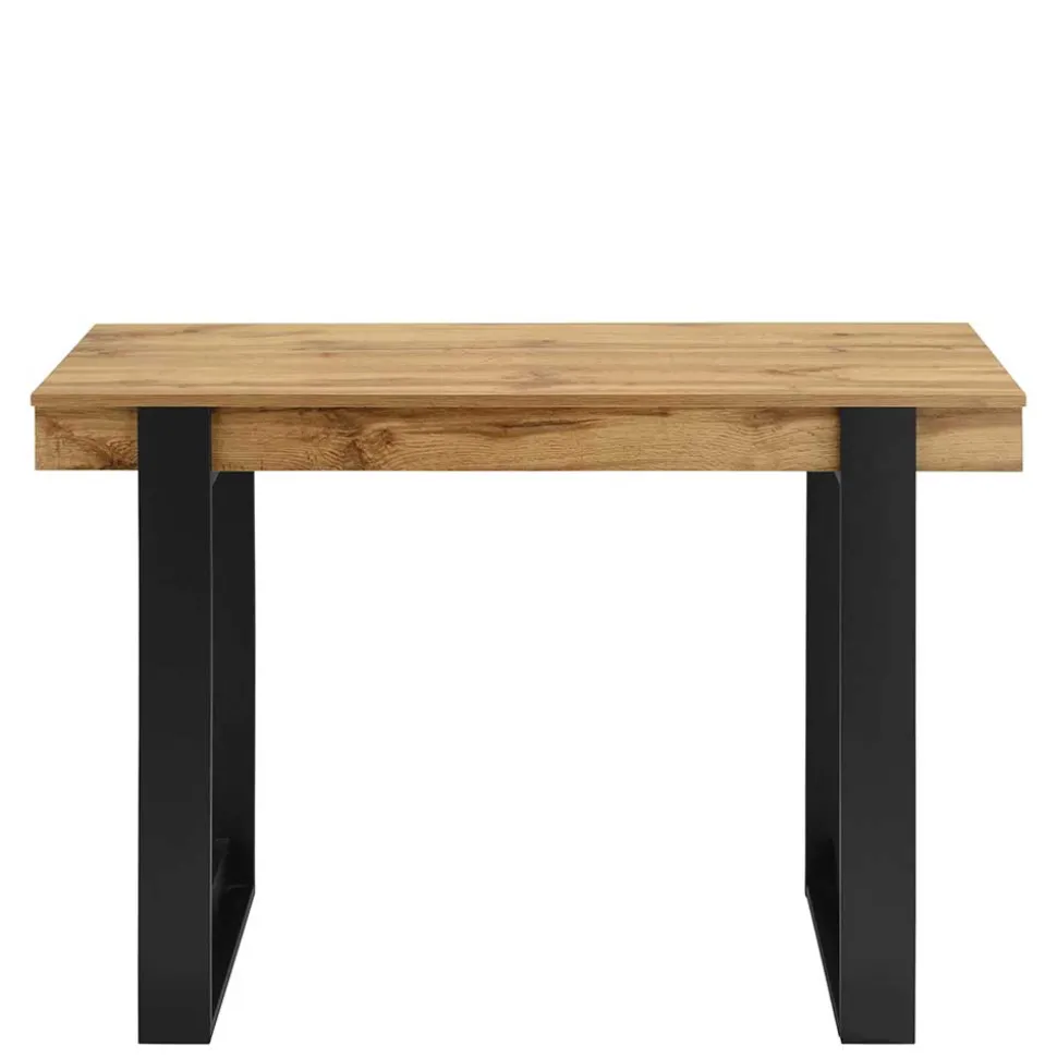 110x76x50 Design Schreibtisch in Eiche & Schwarz - Flossi