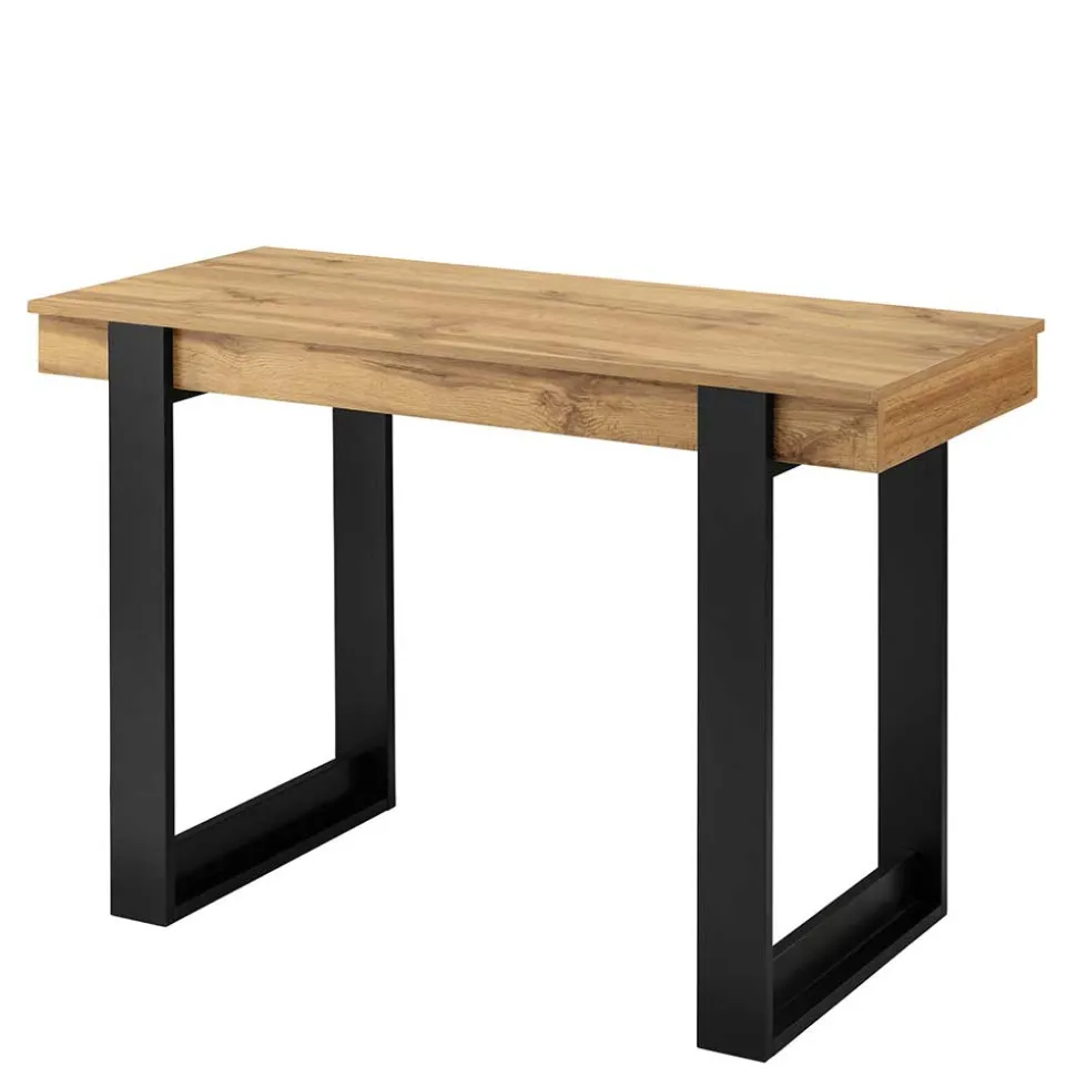 110x76x50 Design Schreibtisch in Eiche & Schwarz - Flossi