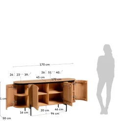 170x81x50 Design Sideboard in ovaler Form - Ilvenda