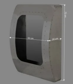 53x70x22 Design Spiegel mit Flugzeug Flair - Pilot