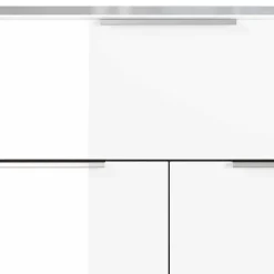 83x101x42 Design Vertiko in Weiß mit Glas - Soraga