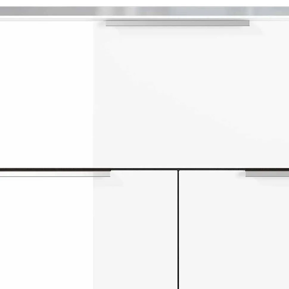 83x101x42 Design Vertiko in Weiß mit Glas - Soraga