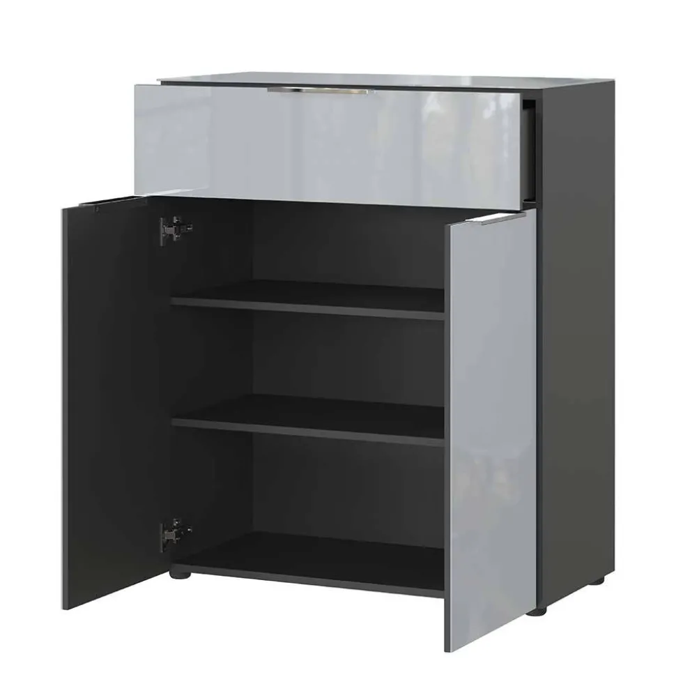 83x102x42 Design Vertiko mit Glas Front - Ruudy