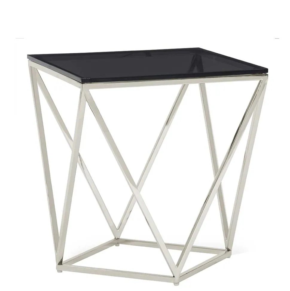 51x56x51 Designer Beistelltisch aus Rauchglas - Lova