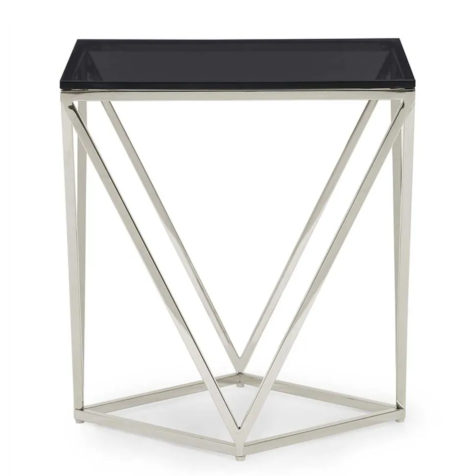 51x56x51 Designer Beistelltisch aus Rauchglas - Lova