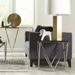 51x56x51 Designer Beistelltisch aus Rauchglas - Lova