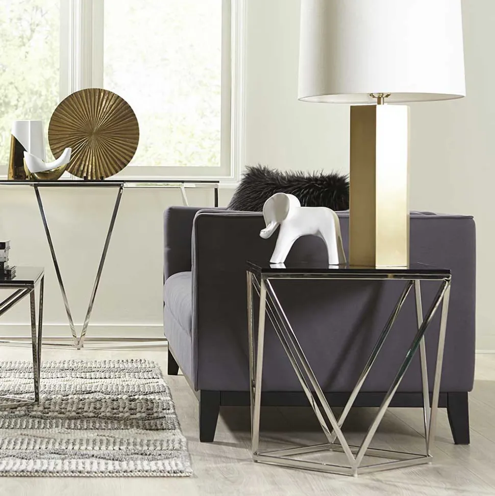 51x56x51 Designer Beistelltisch aus Rauchglas - Lova