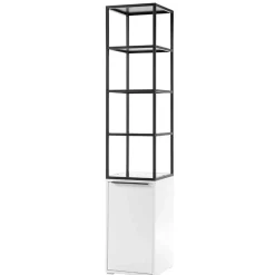 40x197x40 Designer Regal in Weiß & Schwarz - Enkraja