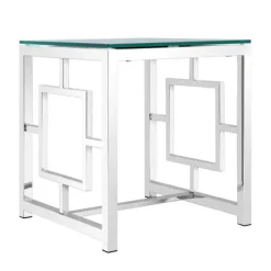 50x53x50 Designer Tisch mit Glas Platte - Memionda