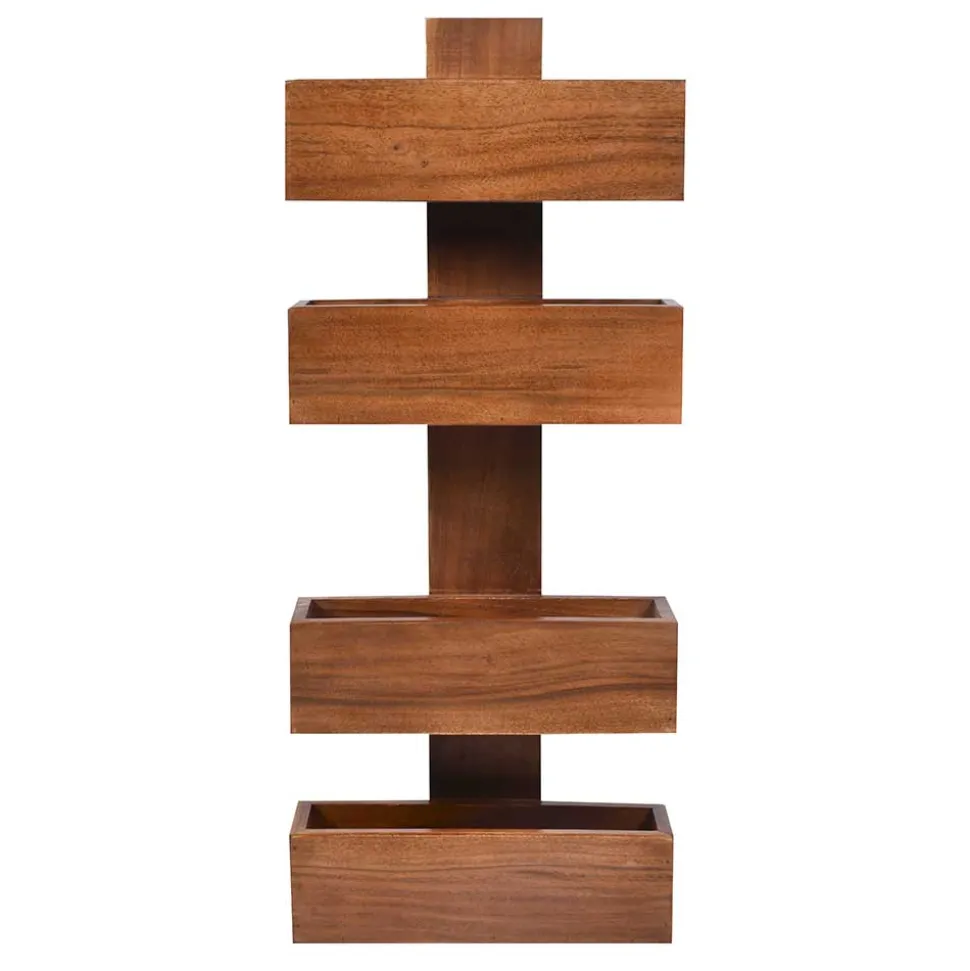 30x72x9 Designer Wandregal mit zwei Ablagen für Magazine - Toskana