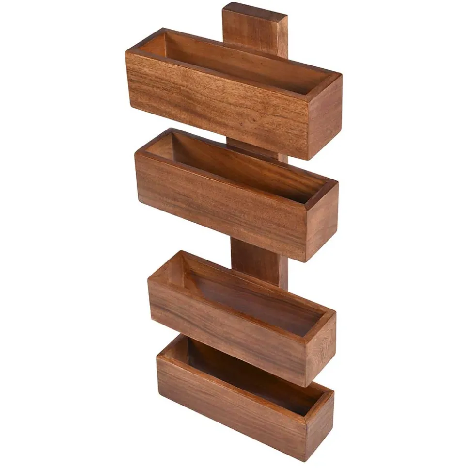 30x72x9 Designer Wandregal mit zwei Ablagen für Magazine - Toskana