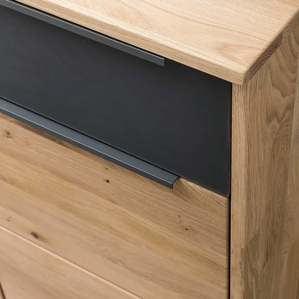 103x89x43 Dielenkommode in Eiche Bianco & Grau - Vervesdo