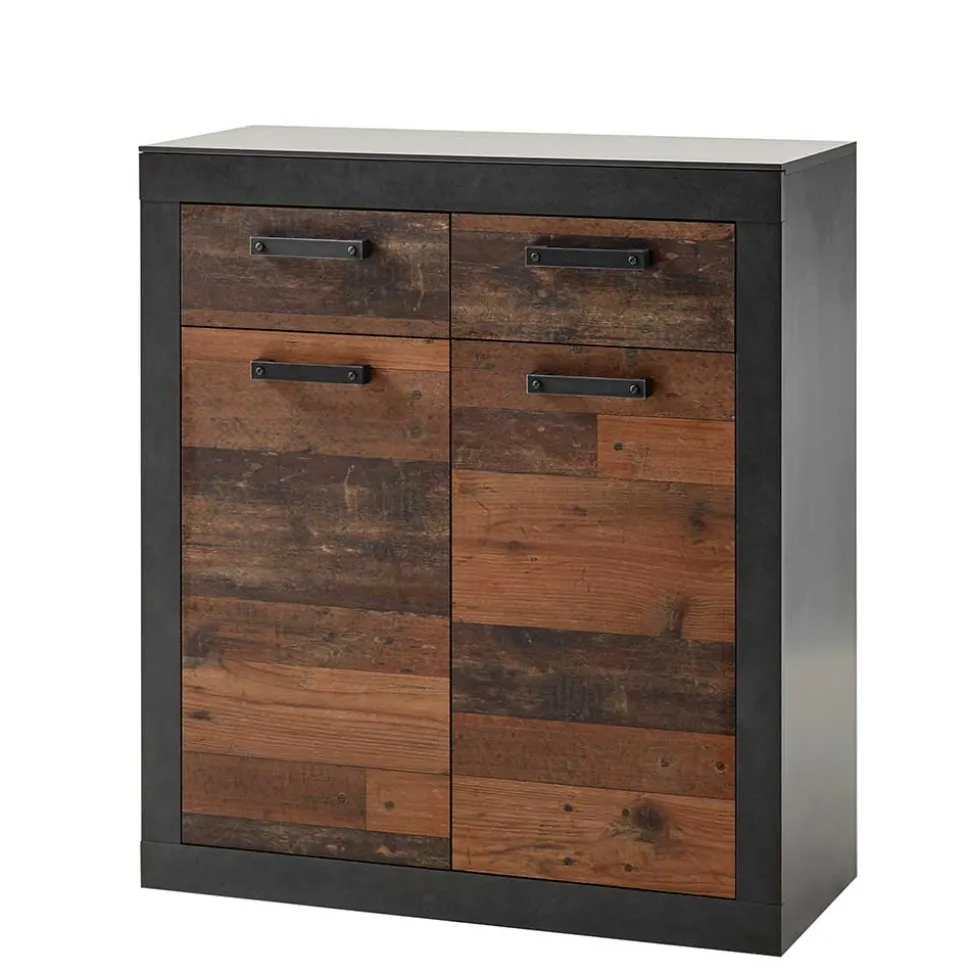 92x104x42 Dielenkommode in Holz Antik Optik - Timuras