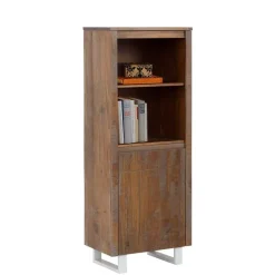 55x140x35 Dunkles Regal aus Kiefer Massivholz - Lavagna