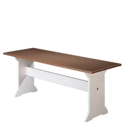 110x45x37 Esszimmerbank in Weiß & Braun - Vatina