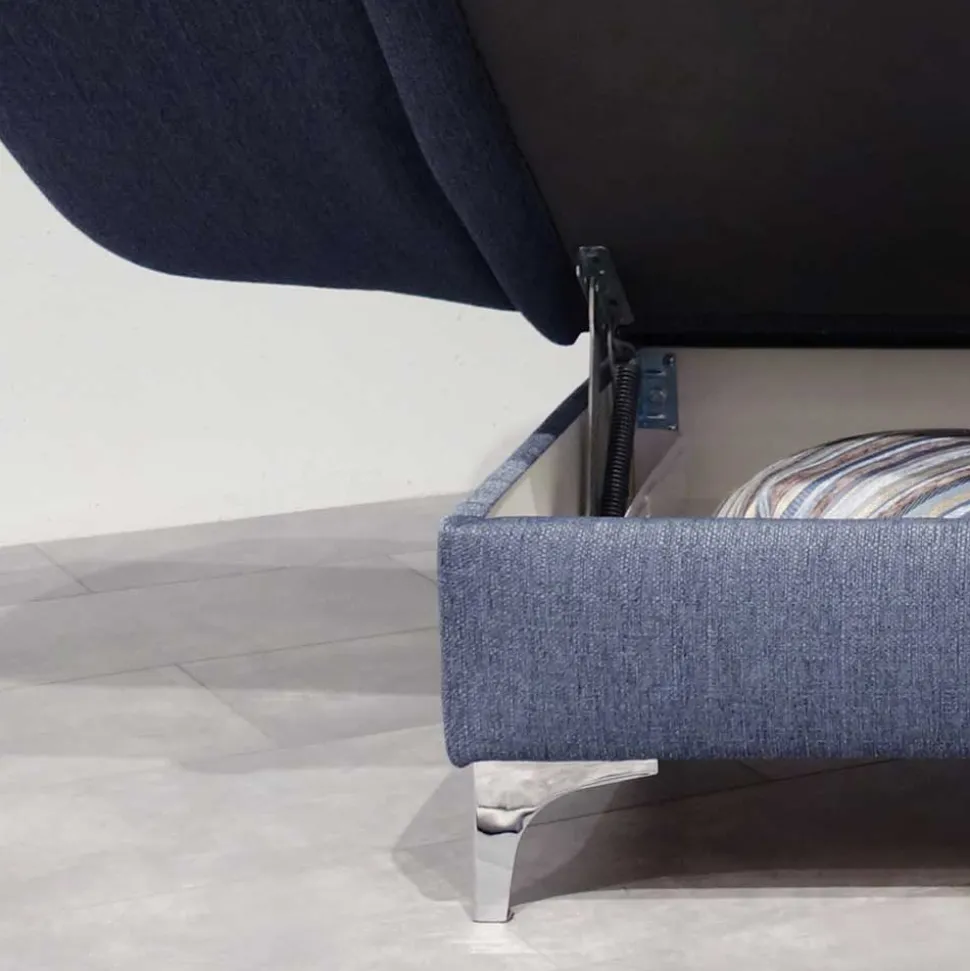 182x79x86 Federkern Schlafsofa in Blau - Curtici