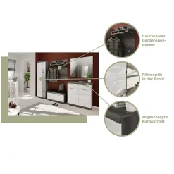 90x87x2 Flurspiegel in Grau - Nancys