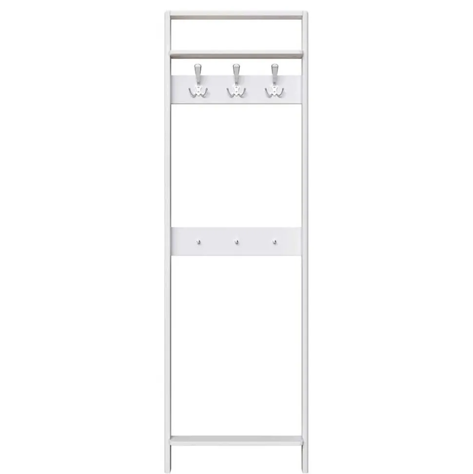60x192x12 Garderobe aus Massivholz in Weiß - Oranias