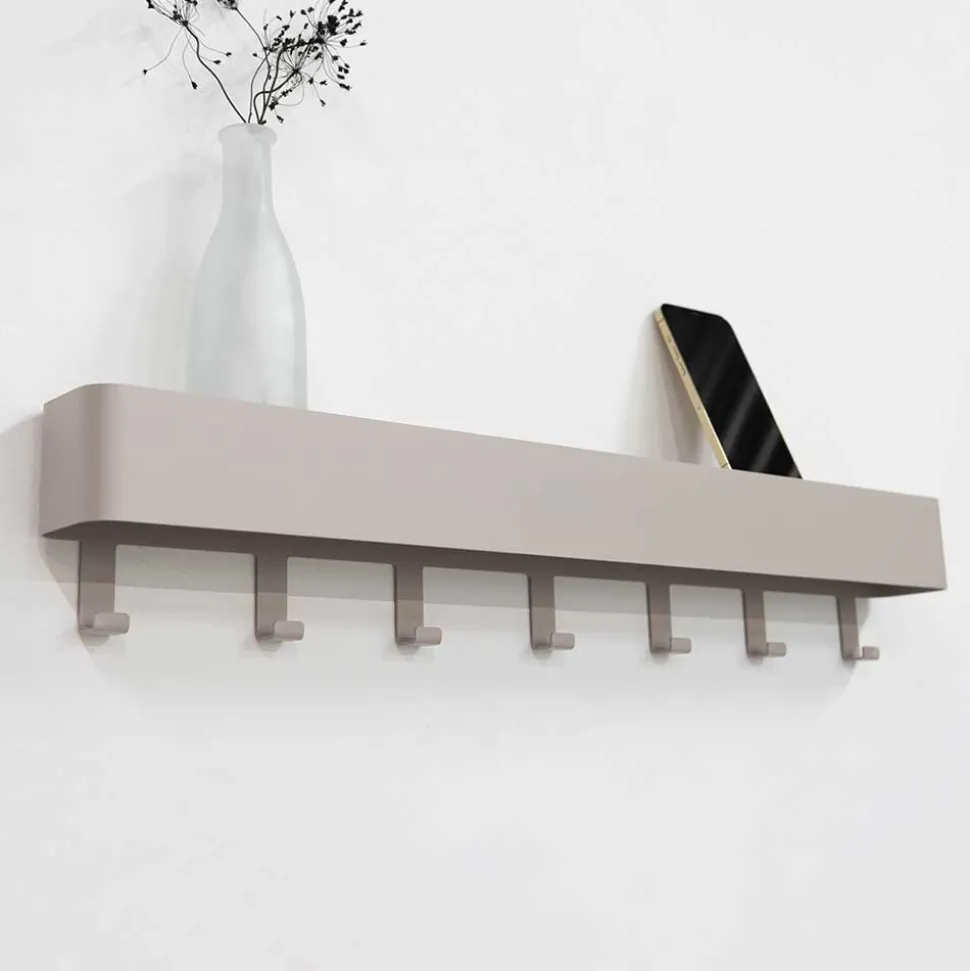 72x12x8 Garderobe in Taupe aus Stahl - Ruamantico