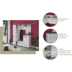 60x49x26 Garderobenpaneel mit 4 Kleiderhaken & Stange - Sumatra