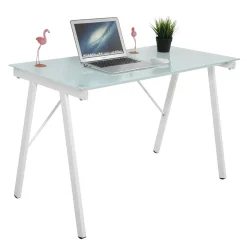 113x73x58 Glas Schreibtisch mit Vierfußgestell - Isacco
