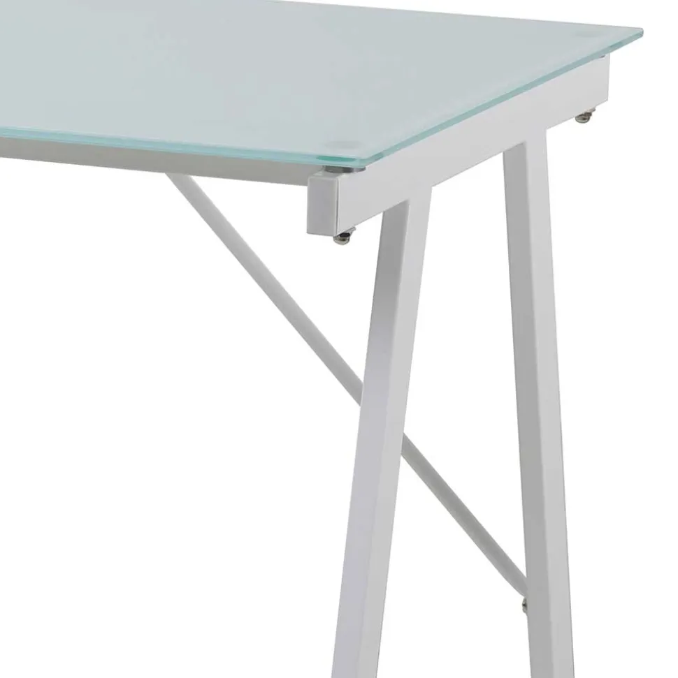 113x73x58 Glas Schreibtisch mit Vierfußgestell - Isacco