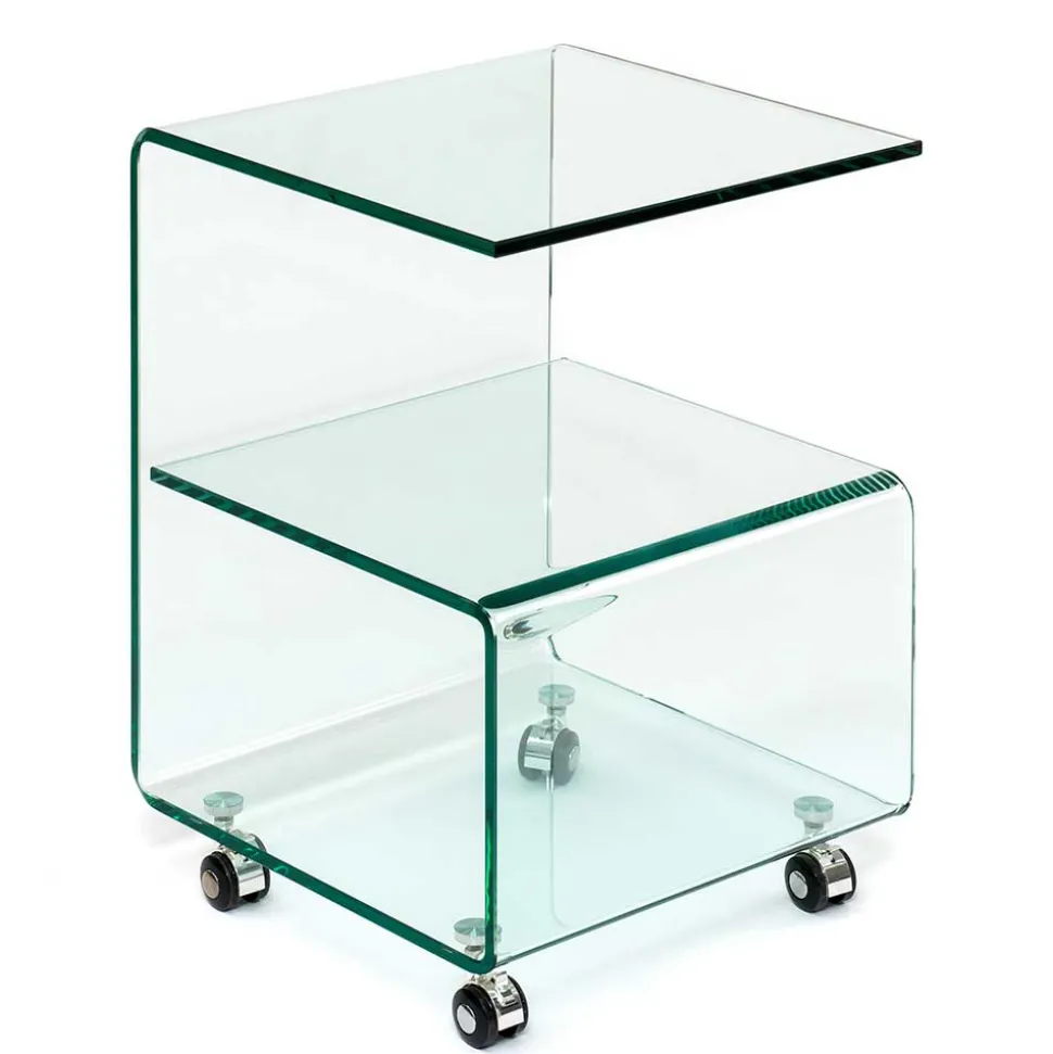 40x60x40 Glastisch auf Rollen modern - Heuser