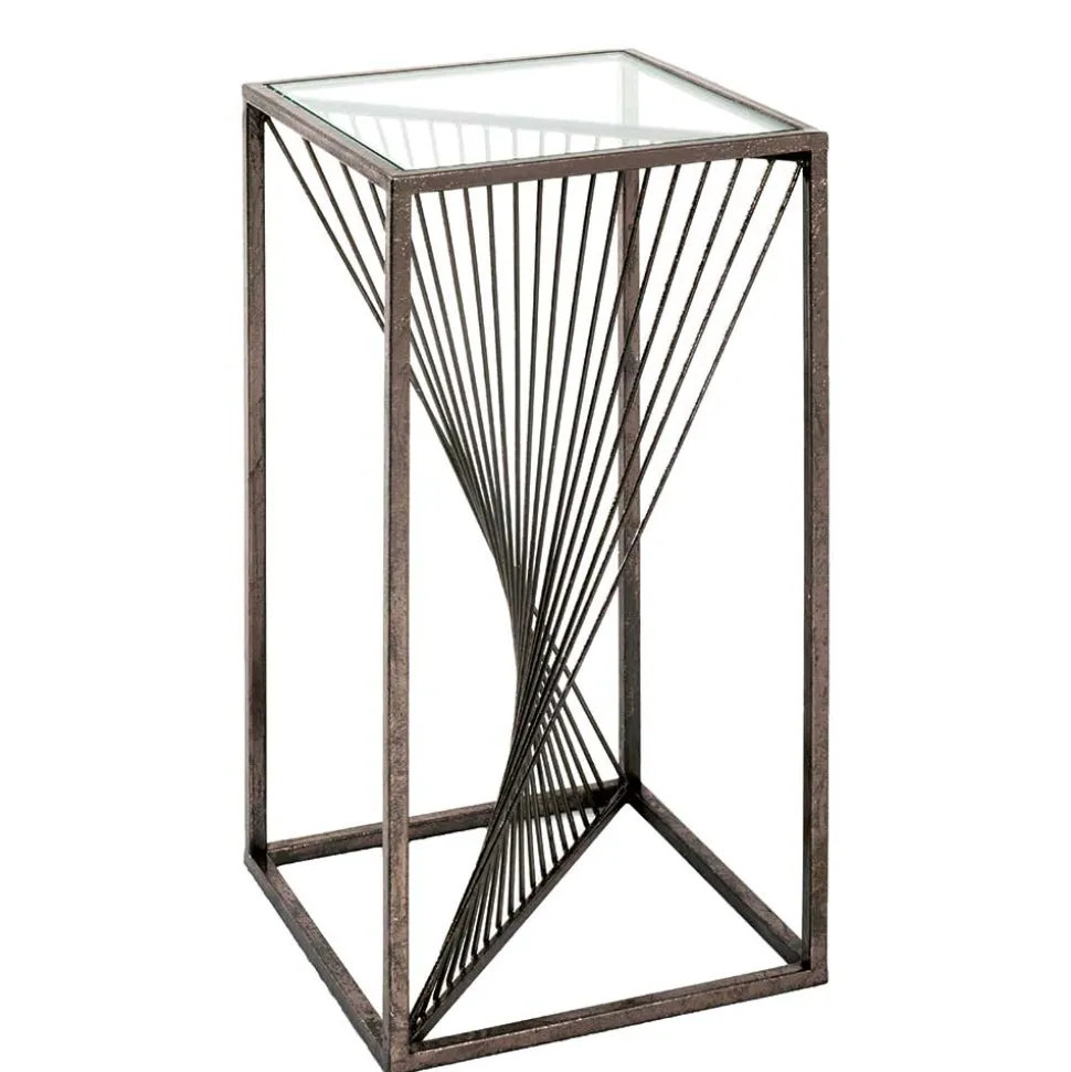 30x60x30 Glastisch mit Metallgestell - Tyrcio