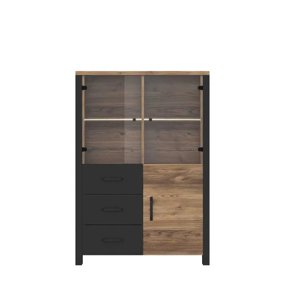 101x146x43 Glastüren Highboard in Fichte NB - Simeona